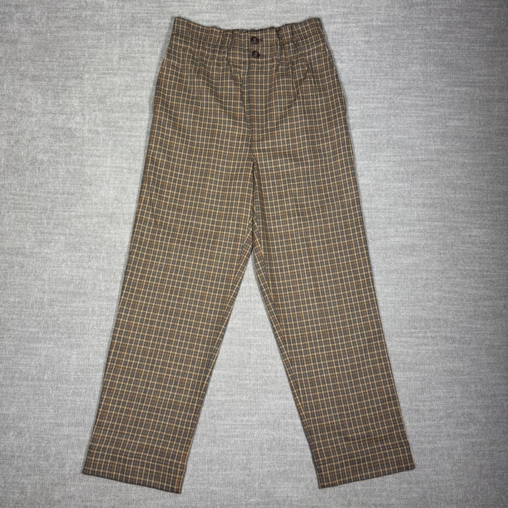 Madewell Plaid Paperbag Tapered Pants 2 Grove Houndstooth Seed Khaki Fall Twee